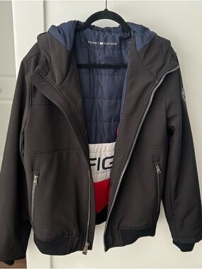 Reversible Tommy Hilfiger Black Hooded Jacket